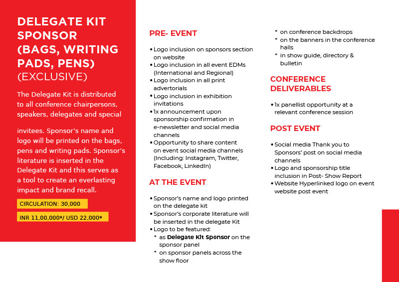 Delegate Kit Sponsor (Bags, Writing Pads, Pens)
